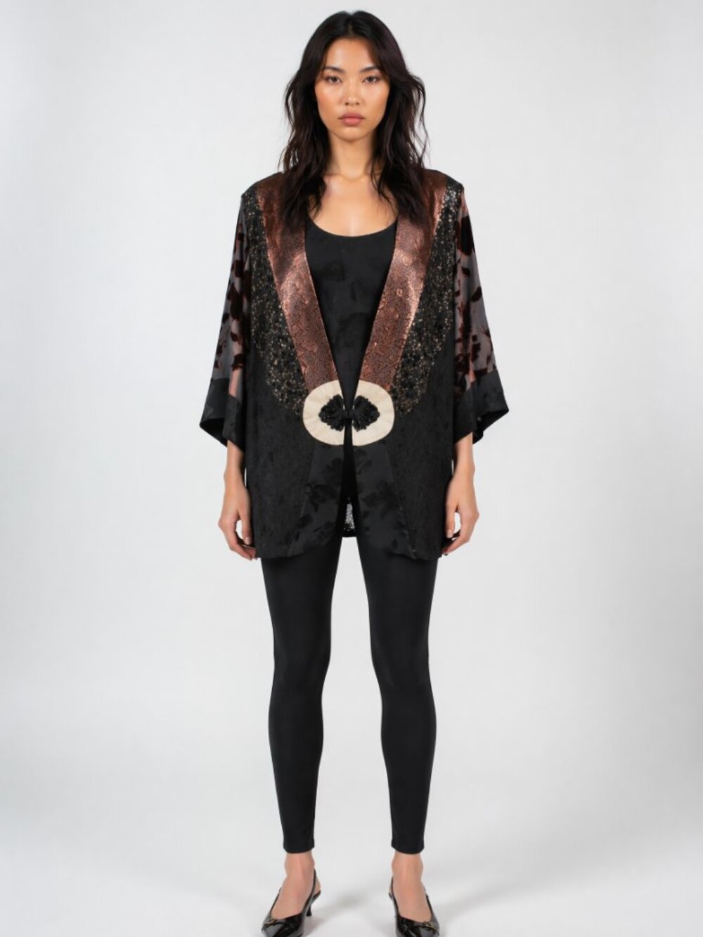 Violet Kay Vintage 90's Beaded and Sequined Artsy Boho Jacket and Tank Set 1X